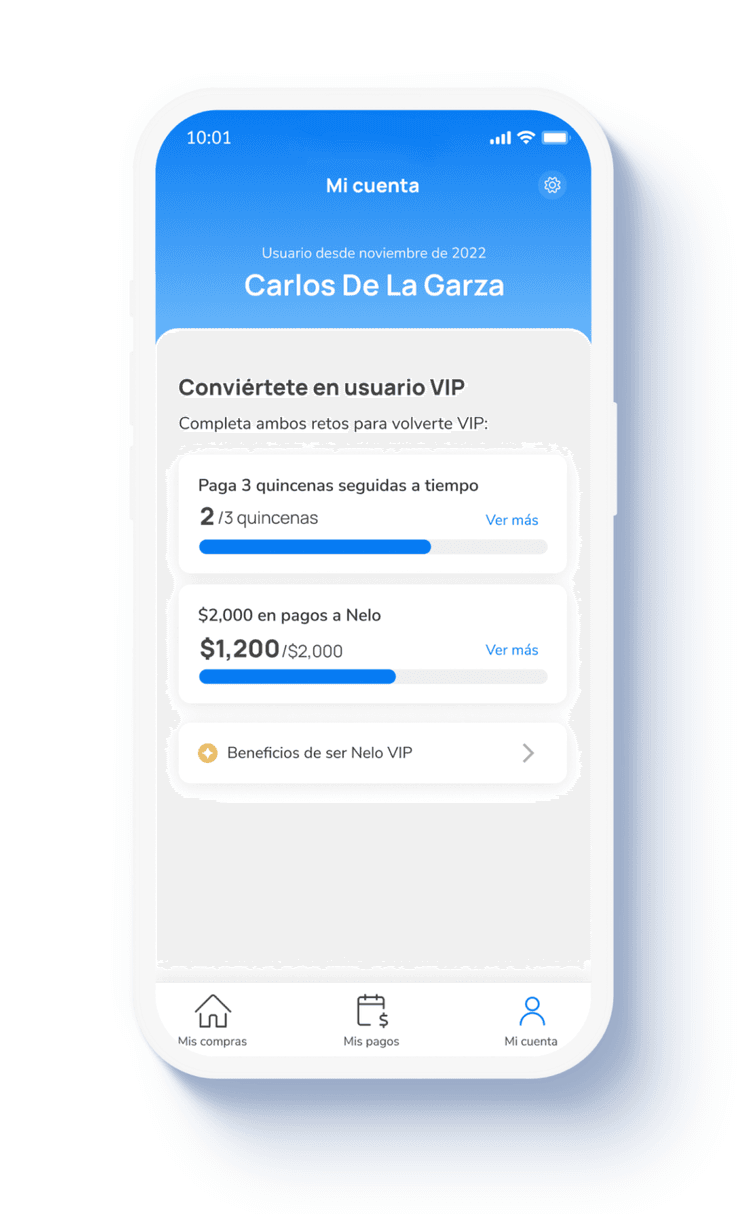 imagen de un telefono con la seccion de Nelo Vip